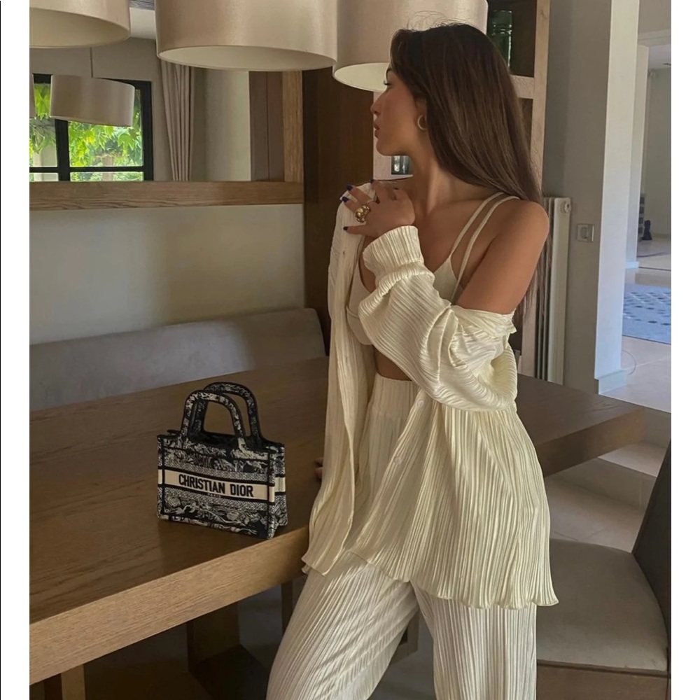 Kumiko Plisse Blouse and Pant Set in Cream from Milk and Honey! So cute!